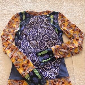 Maaji Multicolor Long Sleeve Rashguard with bikini top/2piece set